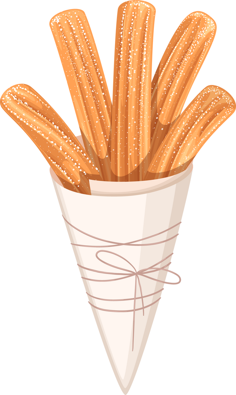 Churros Heap in Cone Paper Bag